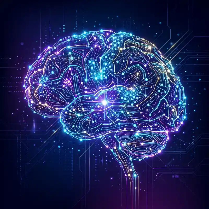 AI chat room graphic representing neural network connections