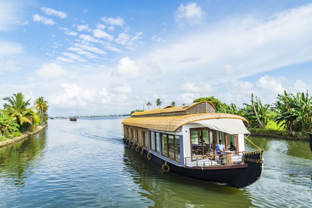 Houseboats in the backwaters of Kerala, South India