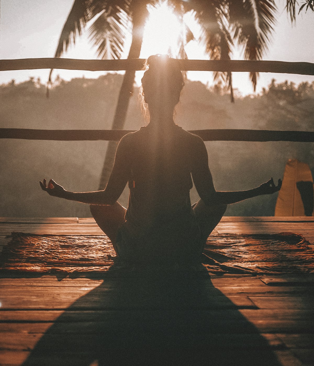 Group practicing yoga outdoors